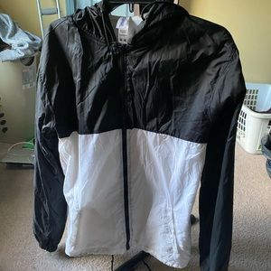 White/Black Windbreaker from Ace Apparel for Men